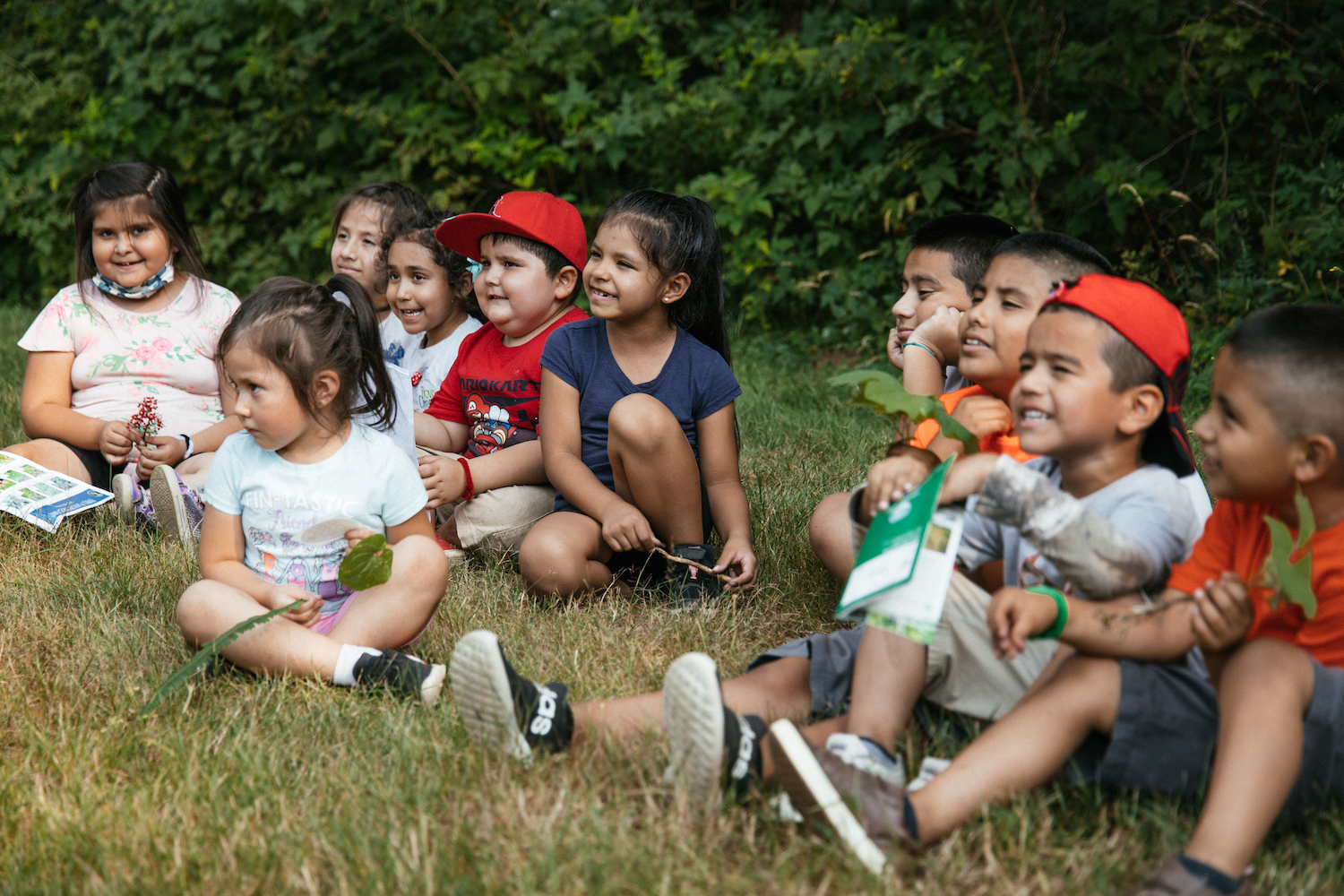 Children learn about Oregon's native plants at Silver Falls State Park during a Capaces Leadership Institute summer learning workshop.