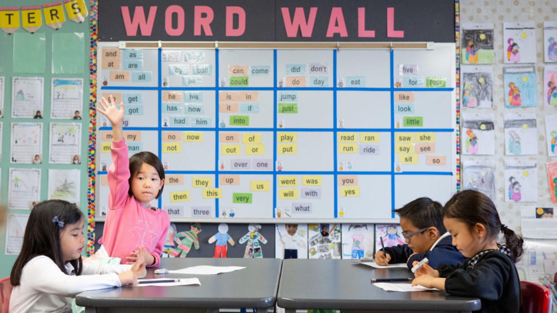 Kindergarten students in a dual-language immersion class.