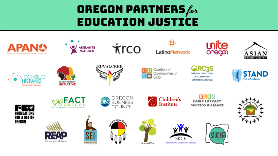 24 community-based organizations, culturally specific service providers, and education advocates championed the Oregon Partners for Education Justice 2021 Legislative Agenda.