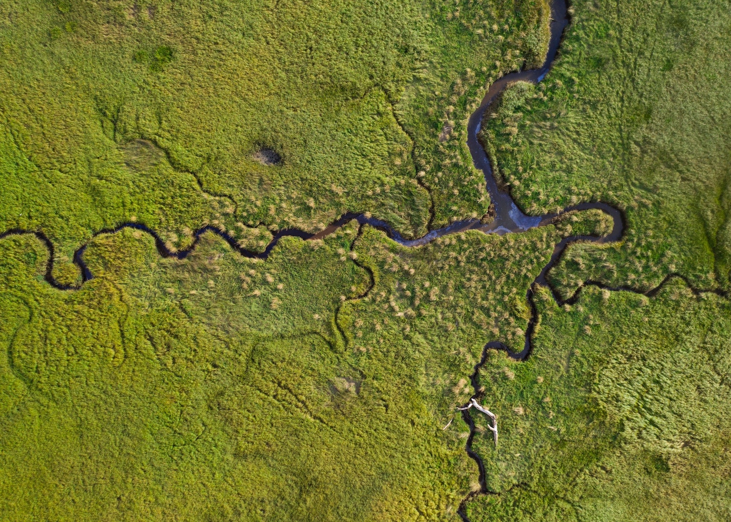 Aerial photo of river near Otis, Oregon