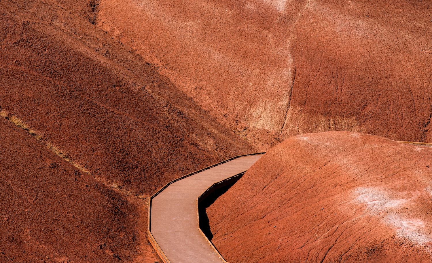 A boardwalk winds through Oregon's Painted Hills.