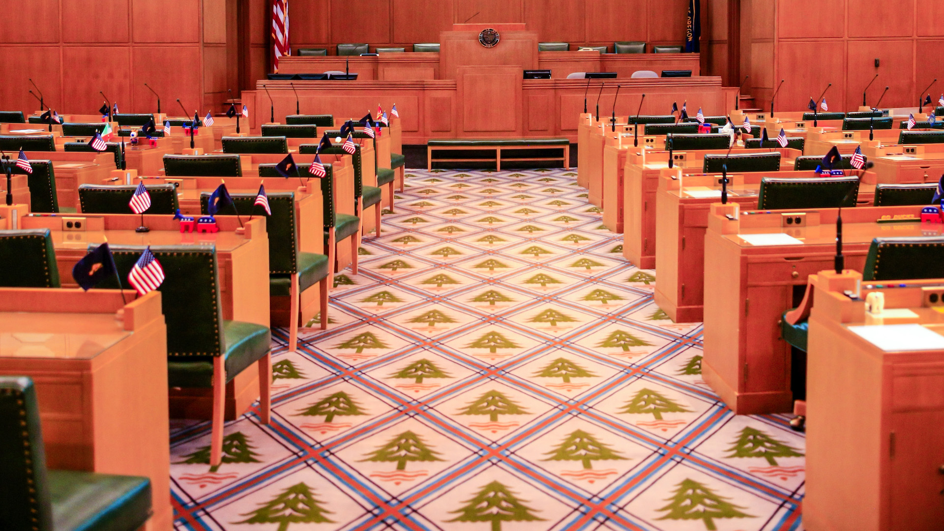 The House chamber at the Oregon State Capitol.