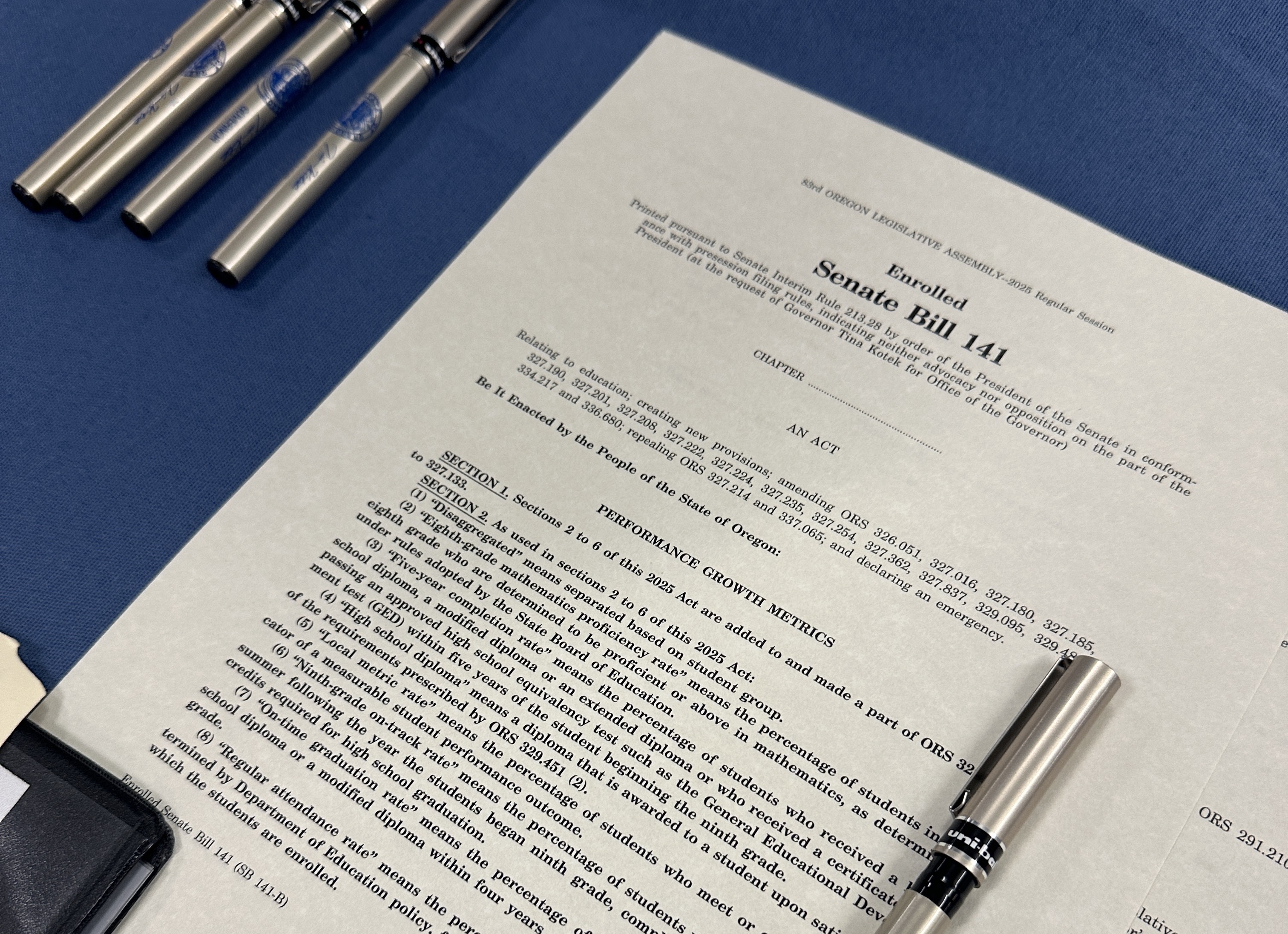 A  paper copy of Senate Bill 141.